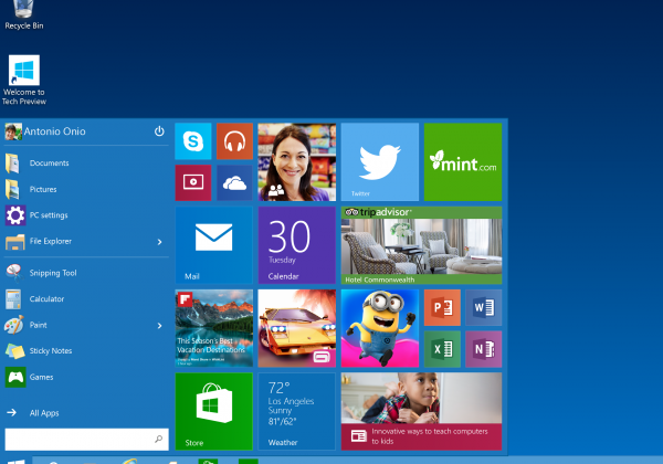 startpagina W10