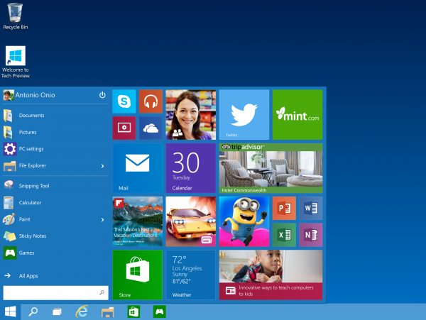 startpagina W10