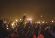 Smartphone menigte concert