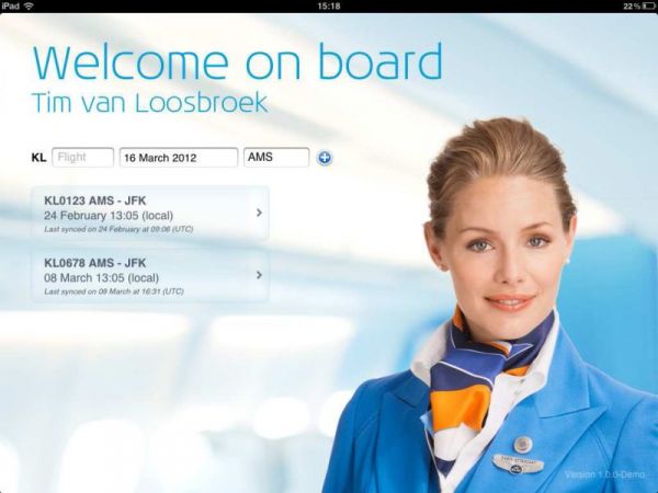 KLM-app iPad